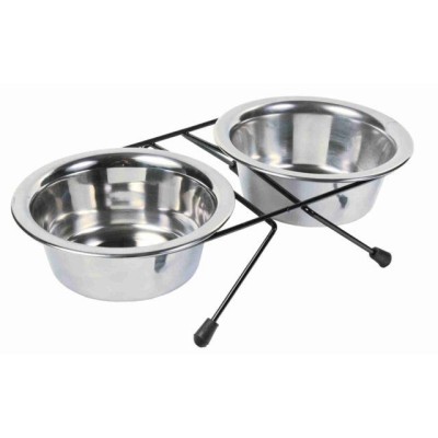 TRIXIE  Dubenėlių kompl., nerūd. plienas-metalas, 2x0.45 l, ø 13 cm-28x6x15 cm