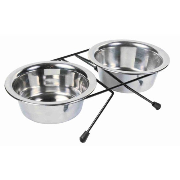 TRIXIE  Dubenėlių kompl., nerūd. plienas-metalas, 2x0.45 l, ø 13 cm-28x6x15 cm