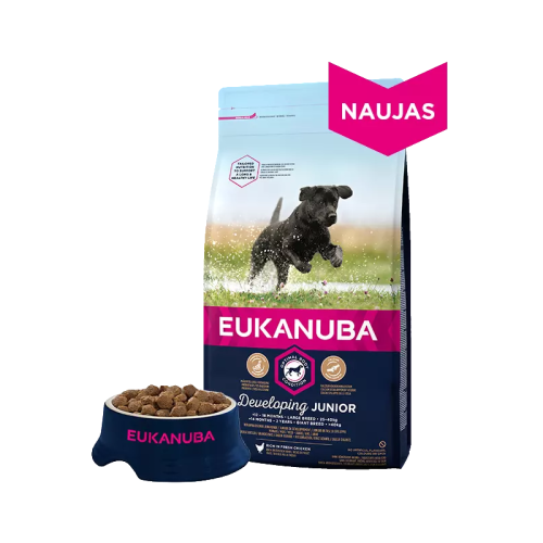 Eukanuba Large visavertis pašaras didelių veislių jauniems šuniukams su vištiena 15kg