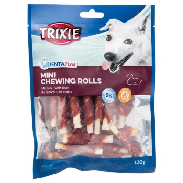 TRIXIE Denta Fun skanėstai šunims, kramtomi antienos suktinukai 120 g