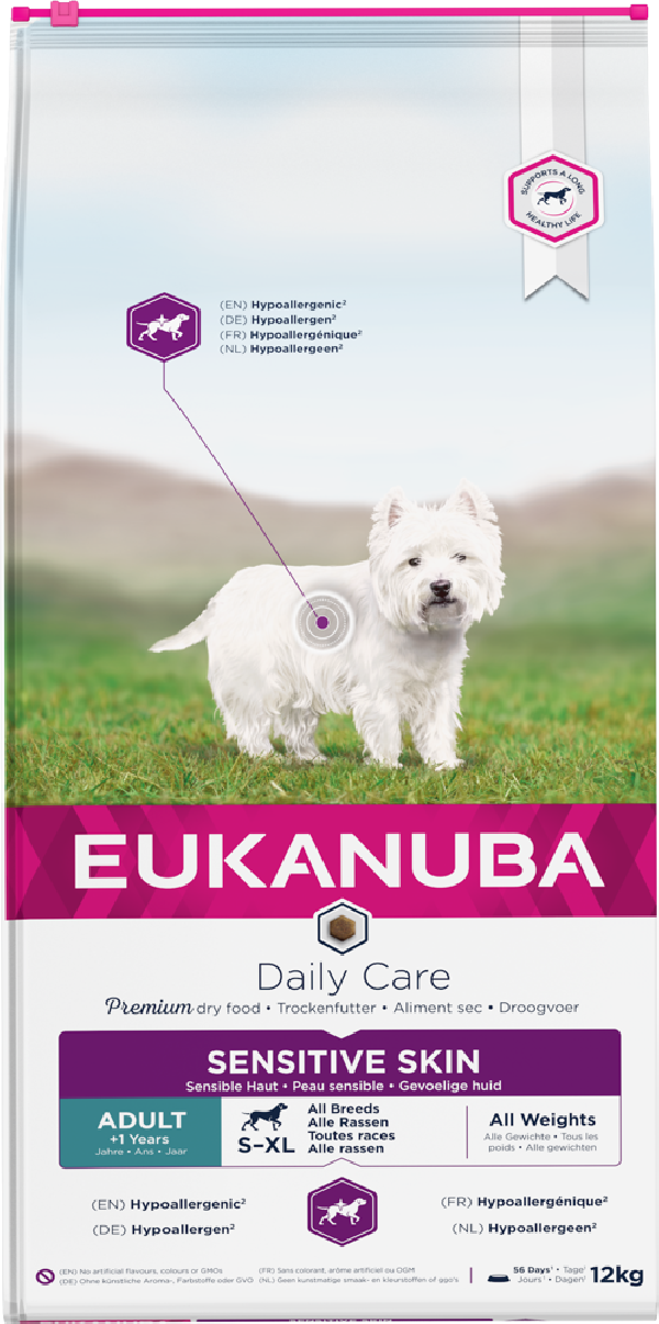 Eukanuba Daily Care Sensitive Skin Adult (žuvis) 12kg