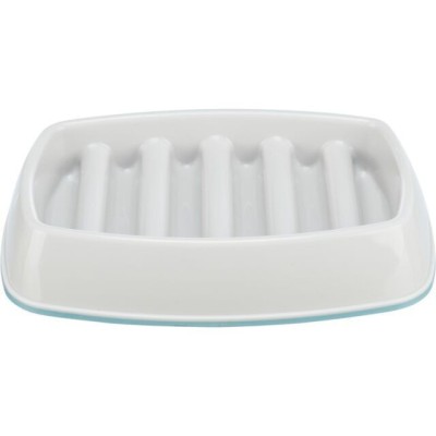TRIXIE  Lėto ėdimo dubenėlis, plast.-TPR, 0.25 l-21x14 cm, pilkas