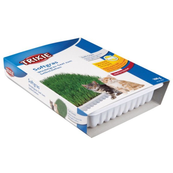 TRIXIE  Žolė katėms, dubenėlyje apie 100 g (Miežiai)
