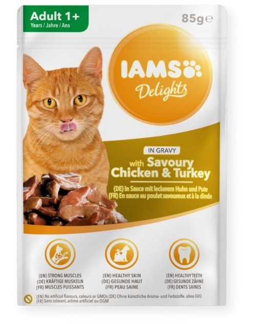 I00098 Iams Cat Delight Chicken&Turkey in gravy 85 g