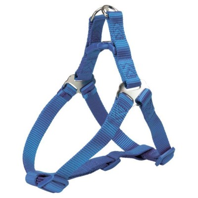 TRIXIE Premium One Touch petnešos, L 65-80cm/25mm, mėlynos