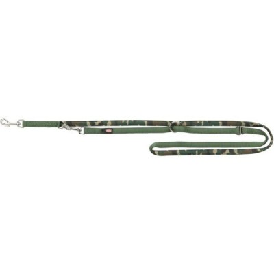 TRIXIE Premium pritaikomas pavadys, su neoprenu M-L 2m/20mm, kamufl./miško