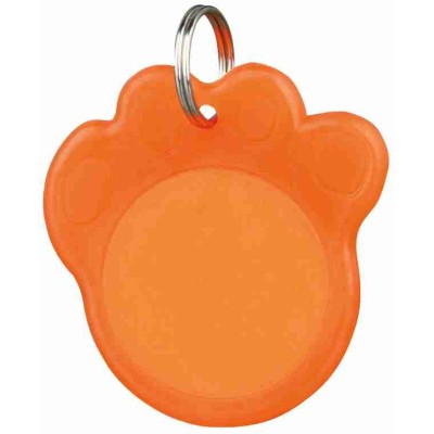 pakabukas, atspind. šviesą, 3.5 cm, oranžinis fosforescuojantis su adreso lauku (pak.6)