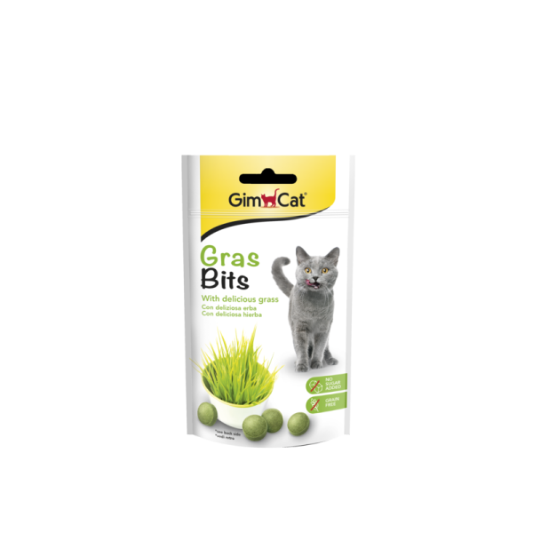 GimCat Grasbits skanėstai katėms su žole 50g