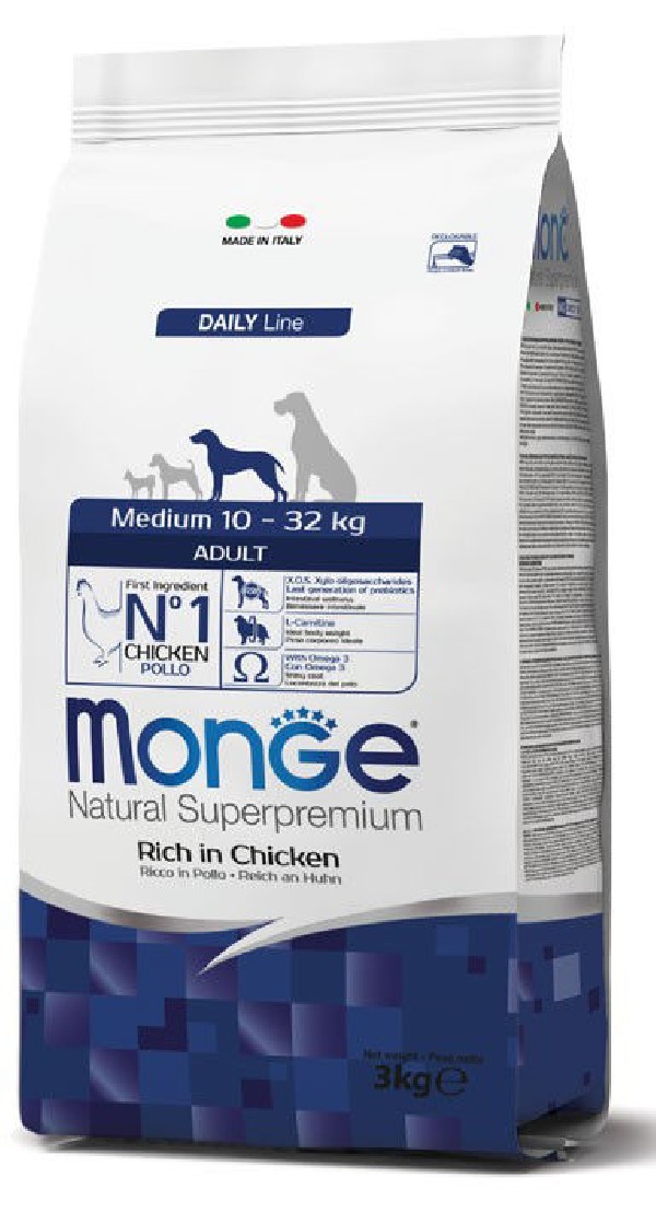 Monge medium adult visavertis sausas pašaras su vištiena 12kg