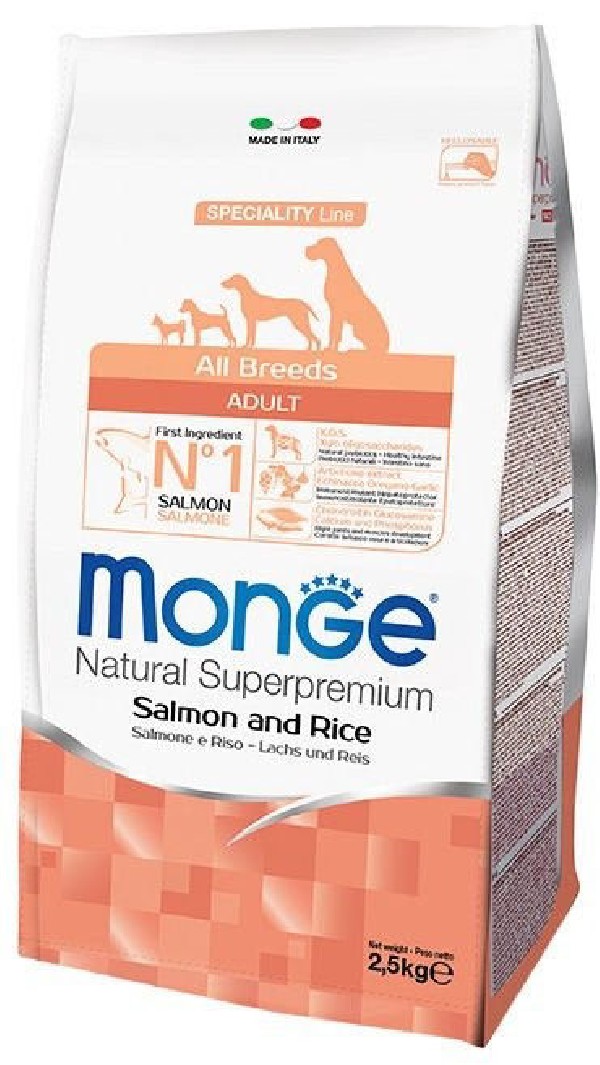 Monge adult sausas pašaras (lašiša ir ryžiai) 2,5kg
