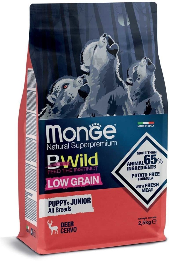 Monge BWild puppy sausas pašaras (elniena) 2,5kg