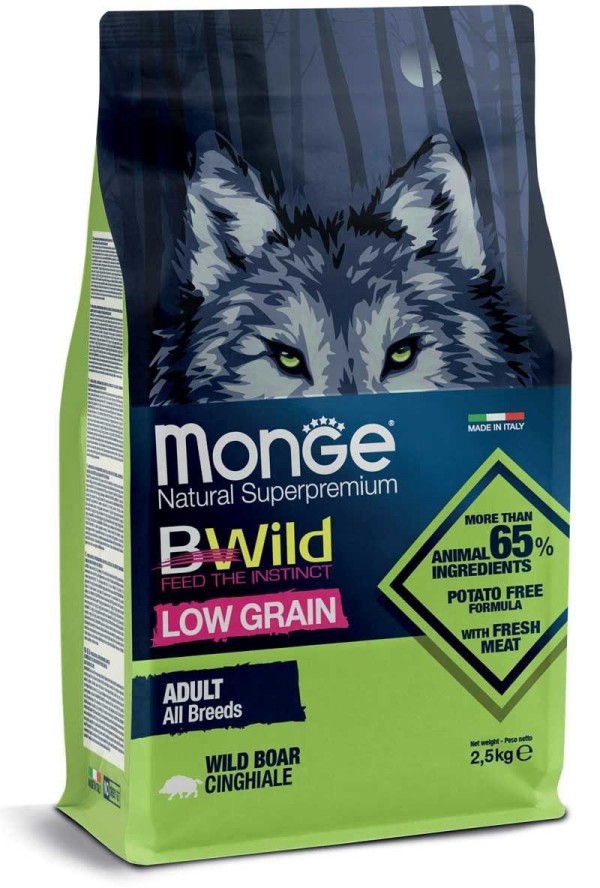 Monge BWild adult sausas pašaras (šerniena) 2,5kg