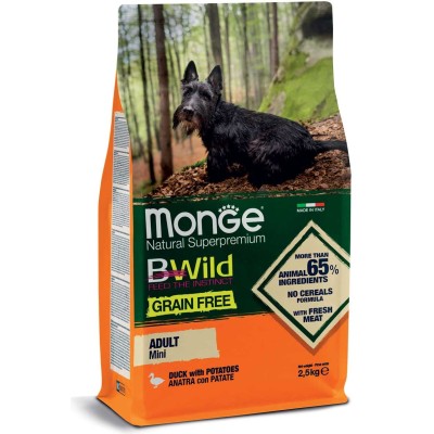 Monge Grain Free mini adult sausas pašaras (antiena ir bulvės) 2,5kg