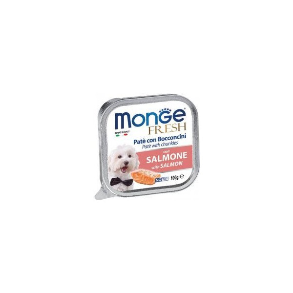 Monge Fresh paštetas šunims su lašišos gabalėliais 100g