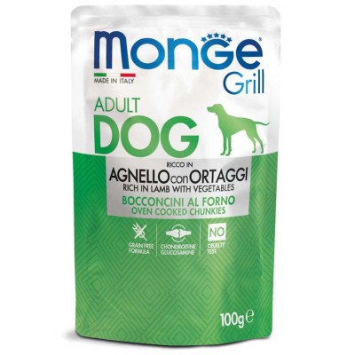 Monge Grill konservuotas pašaras šunims su ėriena ir daržovėmis 100g
