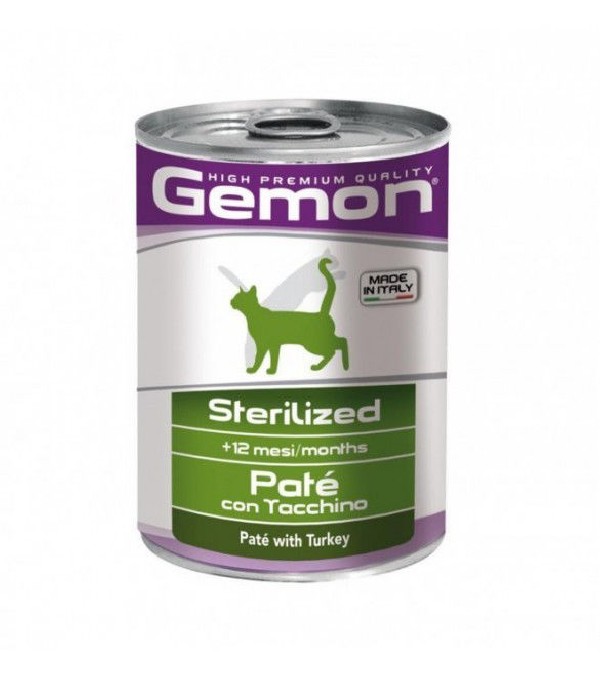 Gemon sterilized konservuotas paštetas suaugusioms katėms su kalakutiena 400g