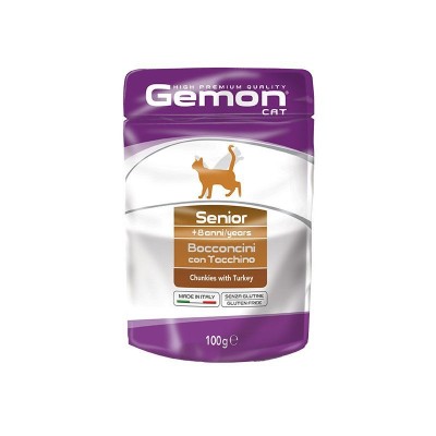 Gemon Senior +8 konservuotas pašaras senyvoms katėms su kalakutiena 100g