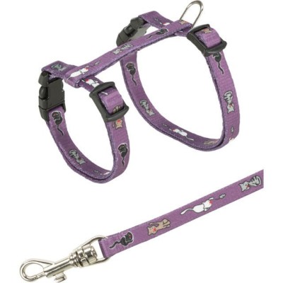 TRIXIE  Junior Kačiukų petnešos su pavadėliu, Kitty Cat motif, 21-33 cm-8 mm, 1.20 m