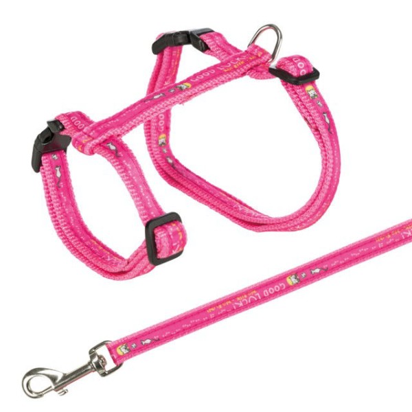 TRIXIE  Kačių petnešos su pavadėliu, XXL, Good Luck, 34-57 cm-13 mm, 1.20 m