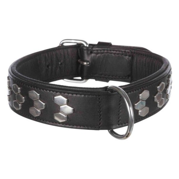 TRIXIE Active antkaklis su met. apdaila, oda L-XL 55-65cm/40mm, juodas