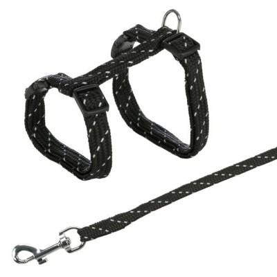 TRIXIE Kačiukų petnešos su pavadėliu, atspind., 27-45cm/10mm, 1.3m