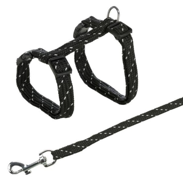 TRIXIE Kačiukų petnešos su pavadėliu, atspind., 27-45cm/10mm, 1.3m