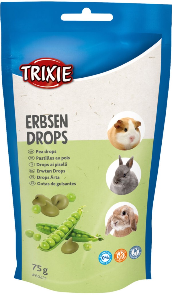 TRIXIE Žirnių lašeliai triušiams ir smulkiems graužikams, 75 g (pak.12)