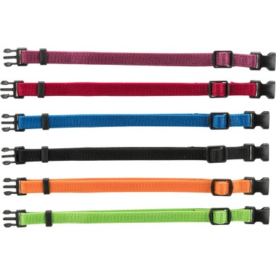 1.0_15551 TRIXIE Junior Antkaklių kompl., S–M 17–25 cm/10 mm, 6 vnt. juodas, raudonas, mėlynas (pak. 6 vnt.)