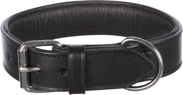 TRIXIE Active antkaklis, naturali  oda, L-XL: 55-65 cm/40 mm, juodas