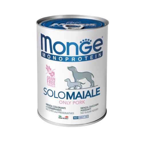 Monge Monoproteico Solo wet dog pate wet food for dogs with pork