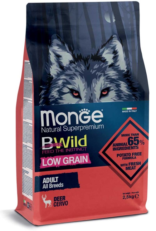 Monge BWILD All Breeds Adult susas pašaras šunims su elniena 12 kg