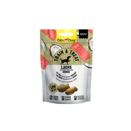 Gimdog Train & Treat Salmon & Coconut skanėstas šunims su lašiša ir kokosais 125g