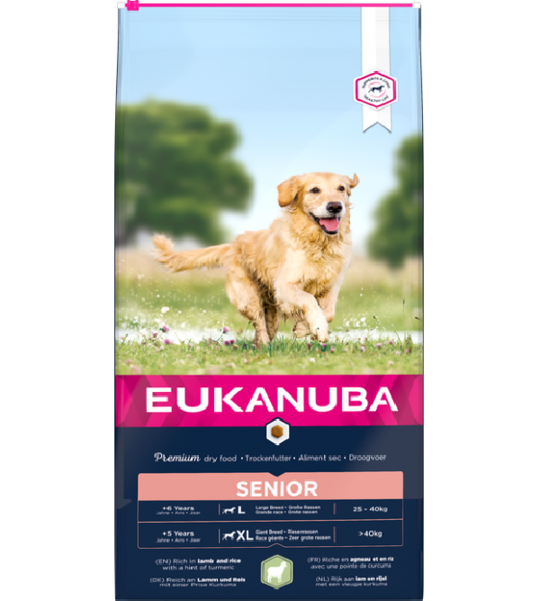 Eukanuba Senior L/XL complete food for senior large breed dogs with lamb and rice 12kg