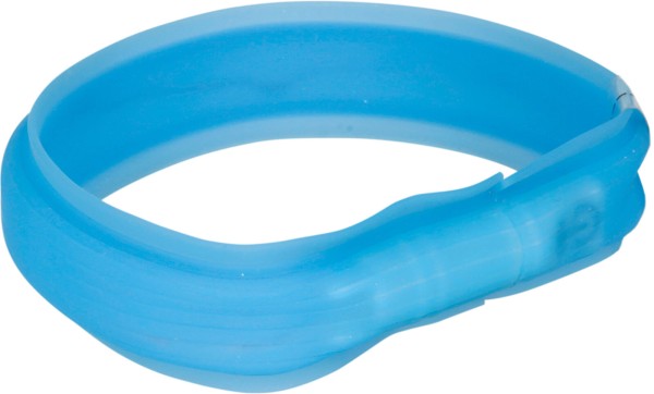 TRIXIE LED antkaklis USB, platus, silikonas, M-L: 50 cm/30 mm, mėlynas