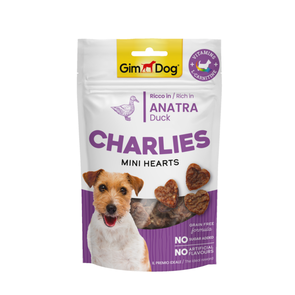 GimDog CHARLIES MONO mini širdelės su antiena 70g